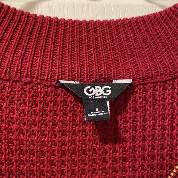 NWOT G By Guess S Maroon Cold Shoulder Sweater - Picture 3 of 9